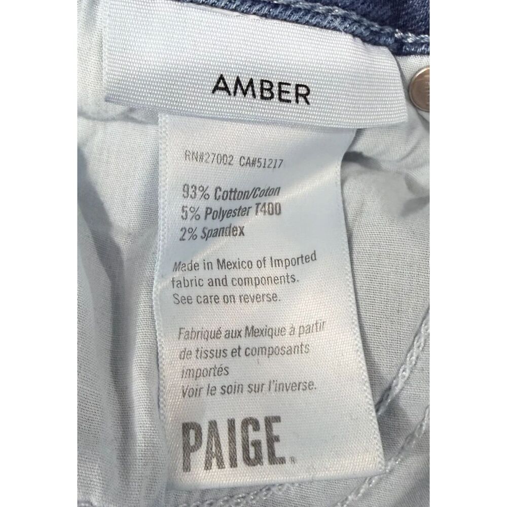 PAIGE Amber Straight Ankle Jeans Distressed Choppy Hem Womens 23 (Fit 24x27.5) - Picture 8 of 9